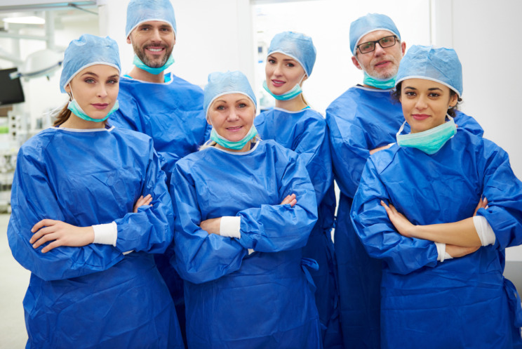 A photo of a surgical team.